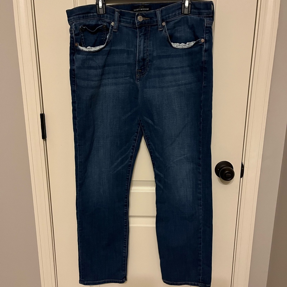 Lucky Brand Men's Dark Blue Straight Jeans